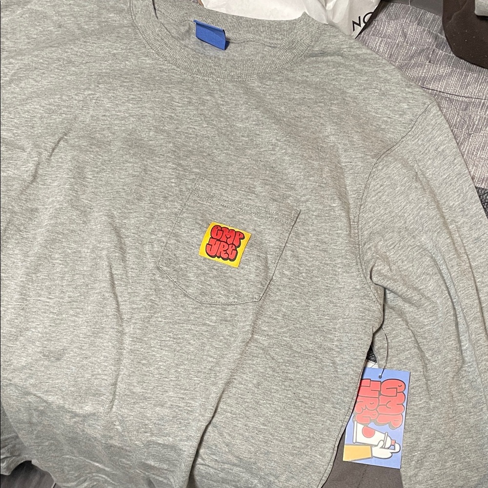 Empyre Gray Long Sleeve Shirt with Graphic Patch NWT